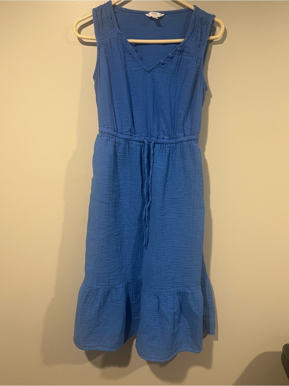 Time and Tru Royal Blue Sleeveless V-Neck Midi Dress